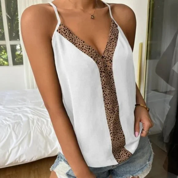 Leopard Print Cami Top - white - Picture 2 of 6